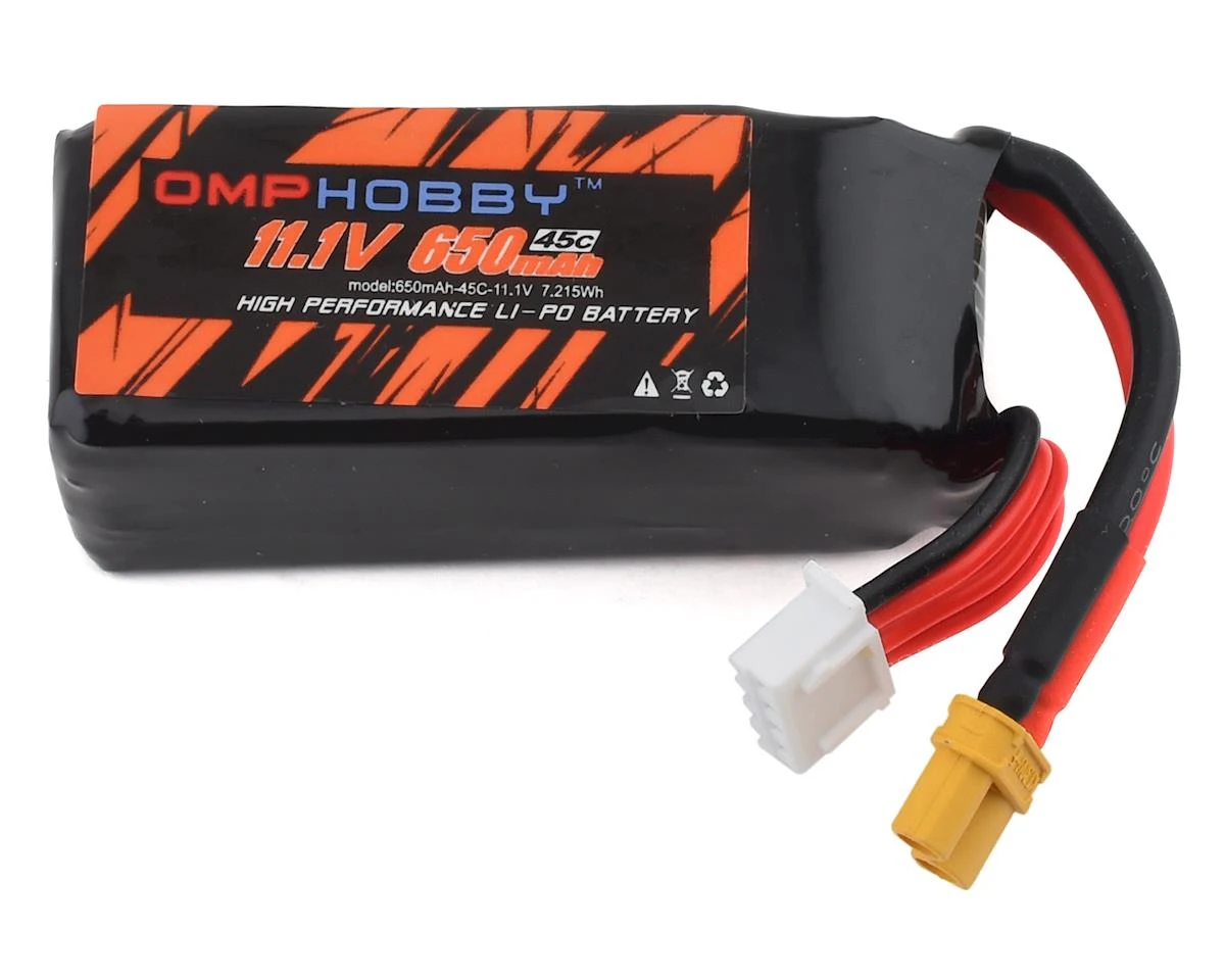 OMP Hobby 3s LiPo Battery 45C (11.1V/650mAh) w/XT30 Connector 1 OMP Hobby 3s LiPo Battery 45C (11.1V/650mAh) w/XT30 Connector